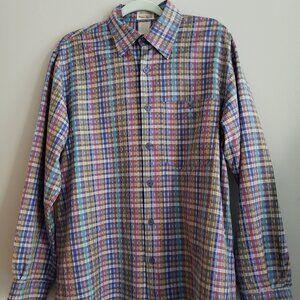 Missoni For Neiman Marcus Vintage Plaid Cotton Button Up Shirt